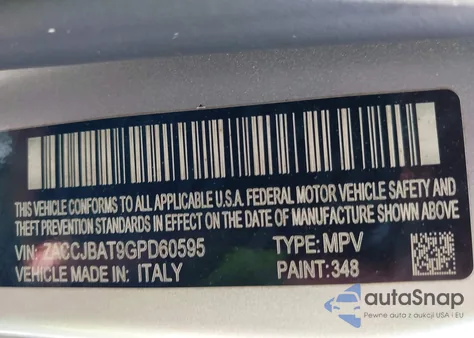 2016 Jeep Renegade Sport from USA, damaged, VIN ZACCJBAT9GPD60595